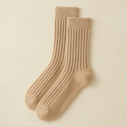CARMINE — Cashmere Ribbed Socks