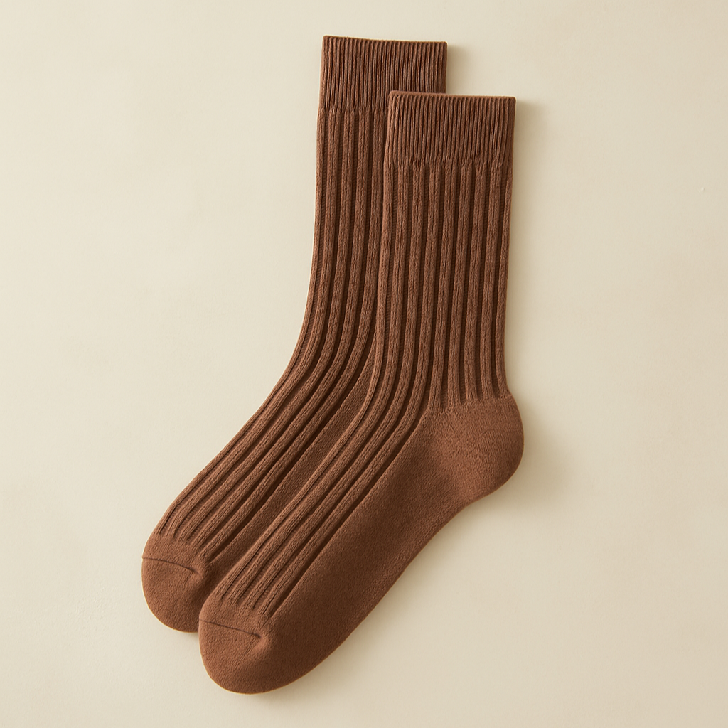 CARMINE — Cashmere Ribbed Socks