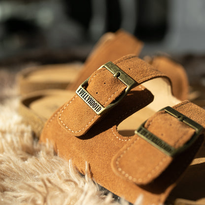MARQUETE — Suede Dual Buckle Sandals