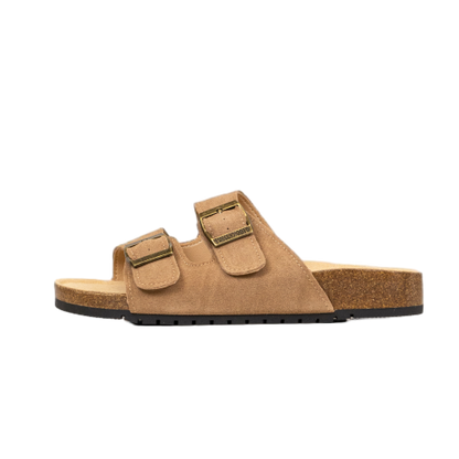 MARQUETE — Suede Dual Buckle Sandals